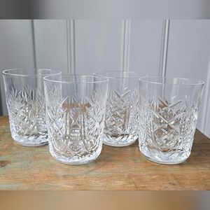 4 Vintage Crystal Small Juice Glasses